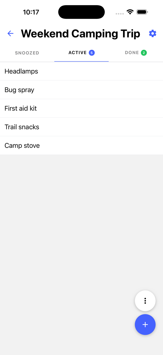 A Checkito checklist with items being ticked off